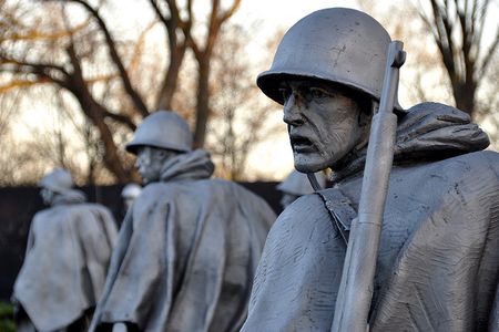Soldiers at the Korean War Veterans Memorial