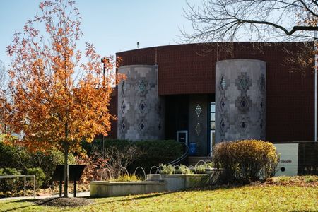 Fall colors on the trees around the museum