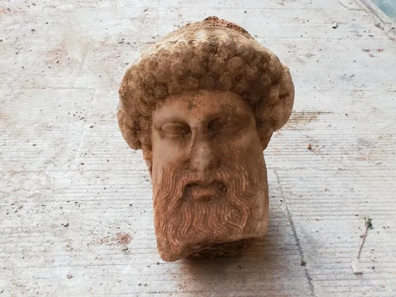 Ancient Bust of Greek God Hermes Found During Work on Athens