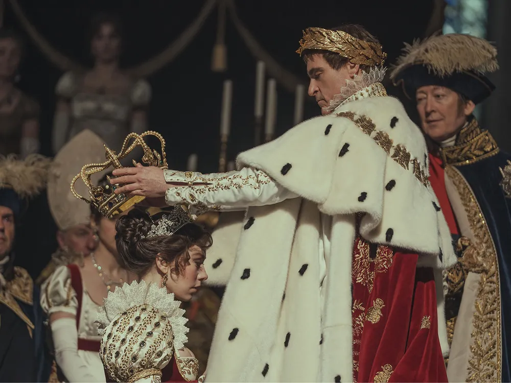 Vanessa Kirby as Joséphine and Joaquin Phoenix as Napoleon in Ridley Scott's Napoleon​​​​​​​