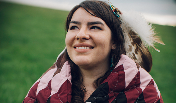 Poet and spoken word artist Autumn White Eyes. (Angel White Eyes for Red Cloud School)