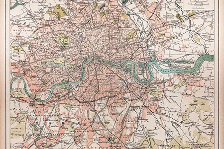 This historic map shows London in the 18th century.
