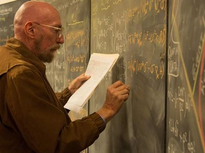 Physicist Kip Thorne on the set of Interstellar. 