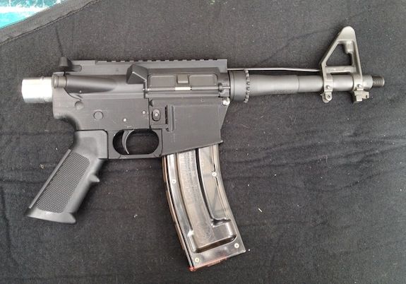 The lower on this gun was made with a 3D printer.