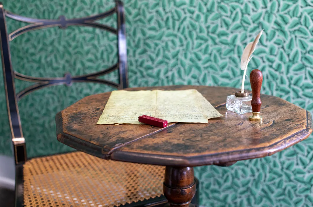 Writing table at Jane Austen's House by Luke Shears