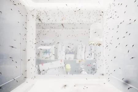 Environmental cues mosquitoes to swarm inside a lab.