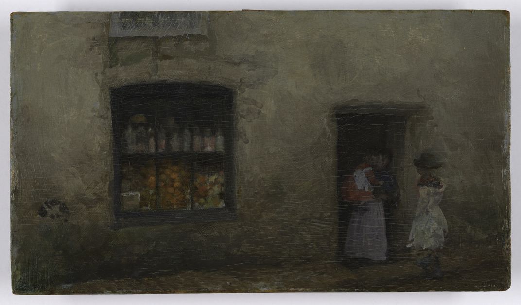An Orange Note: Sweet Shop,  James McNeill Whistler, 1883 or 1884
