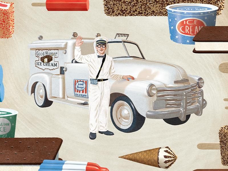 Illustration of classic Good Humor truck 