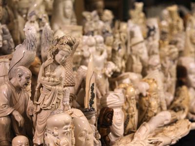 Six tons of ivory was destroyed by U.S. Fish and Wildlife Service workers.