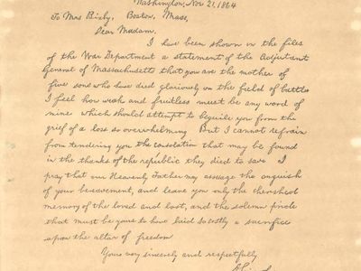 A later copy of the Bixby Letter
