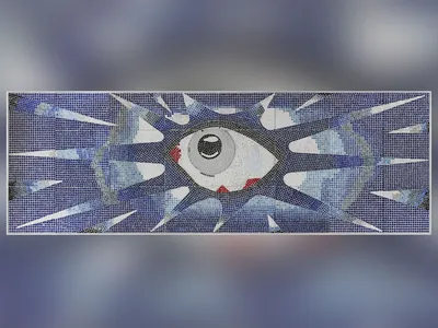 The Psychedelic Eye&nbsp;mosaic, once on the wall of the deep end of John Lennon&#39;s swimming pool, is now freestanding and up for auction.