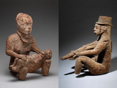When we first saw these two figures together at the Met's Mbembe art show in 2014, says the Smithsonian's Kevin Dumouchelle, "it was clear these works likely were from the same slit gong."
