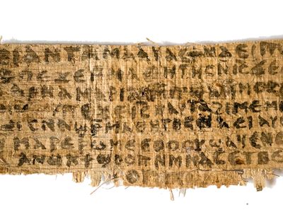The papyrus is just a few inches wide. 