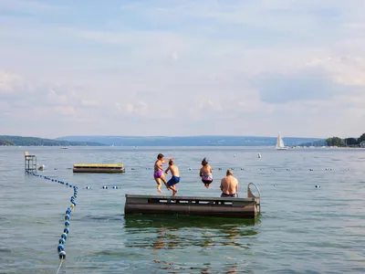 Public swimming at Clift Park in Skaneateles, New York