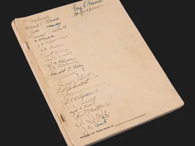 The document was signed by 24 contributors to the Manhattan Project, including J.&nbsp;Robert Oppenheimer.