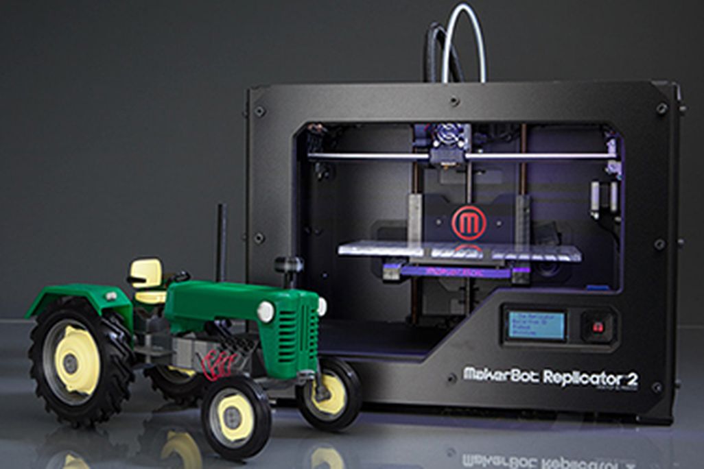 The Makerbot Replicator 2 desktop 3D printer