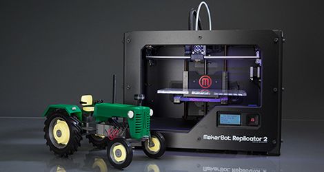 The Makerbot Replicator 2 desktop 3D printer