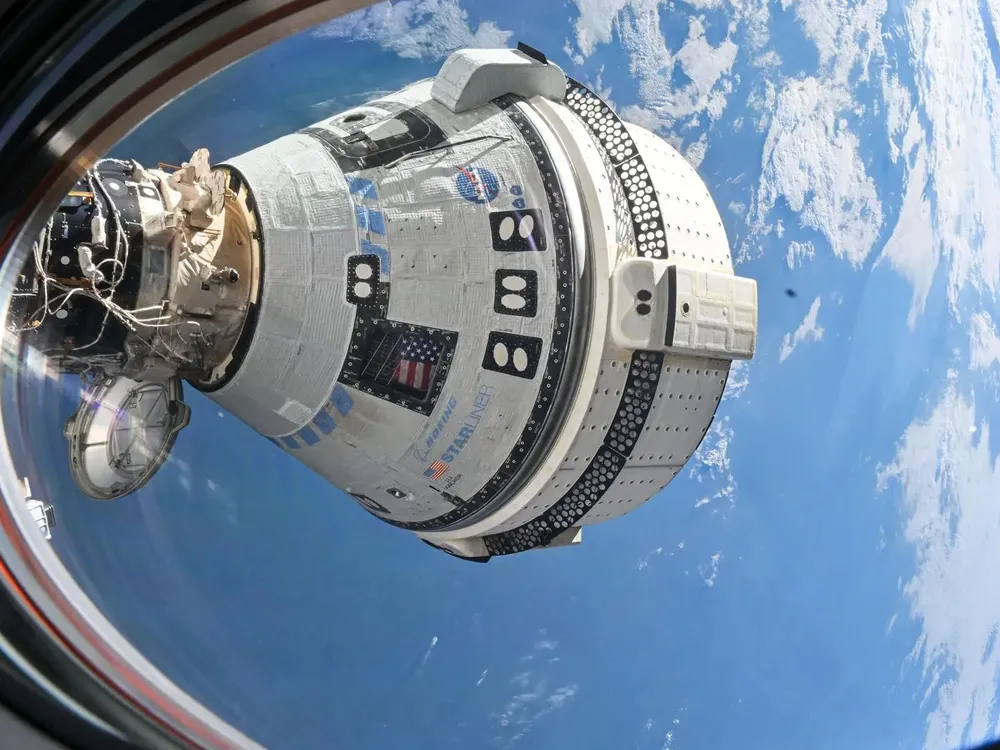 Starliner spacecraft docked at the ISS