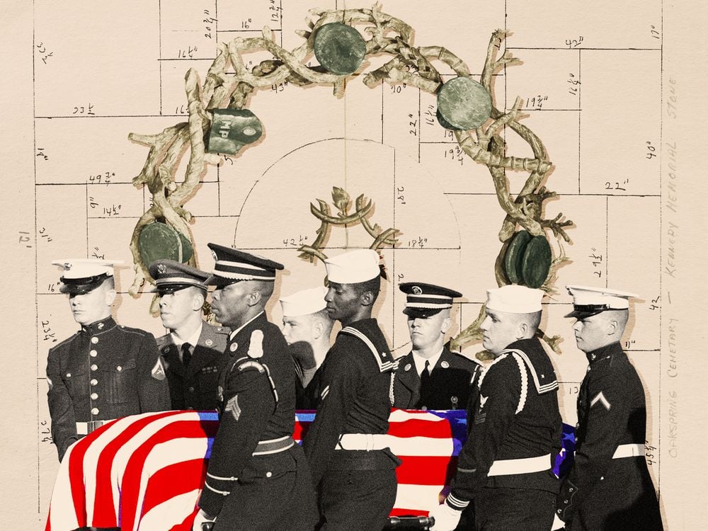 Arlington Honor Guard carries JFK's coffin