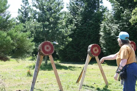 Knife throwing: a place you want to be pretty accurate.