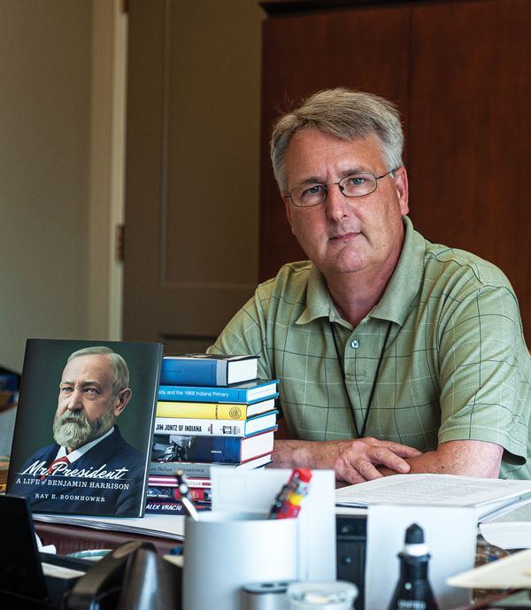 Ray Boomhower, Biographer, Author, Indiana Historian sitting in his office thumbnail