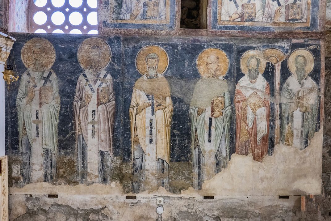 Thousand-year-old frescoes of St. Sophia, Ohrid, North Macedonia