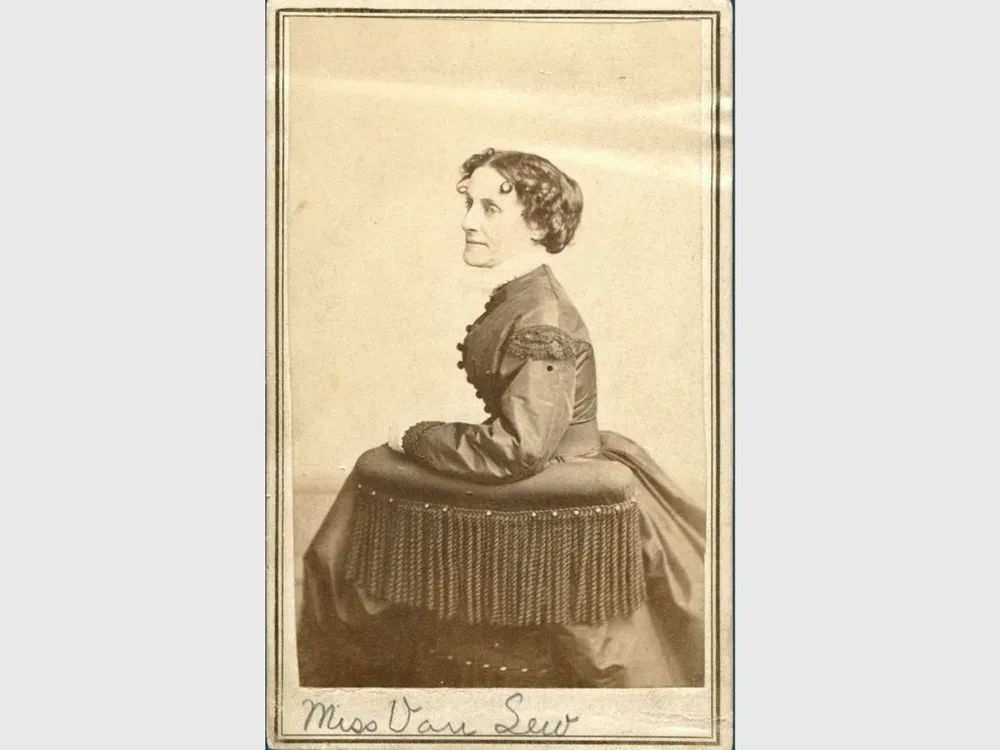 Portrait of Elizabeth Van Lew sitting in profile.
