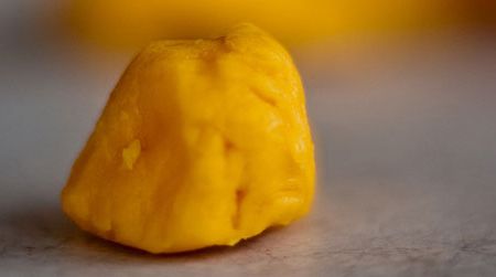 A colorful cheese curd