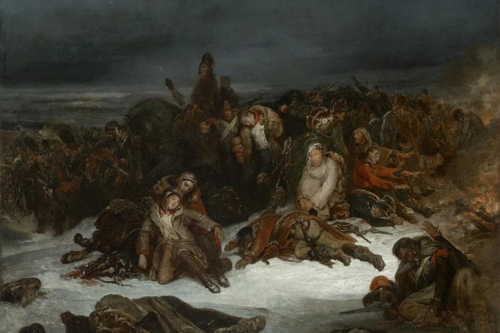 Painting showing retreat of Napoleon's army from Russia