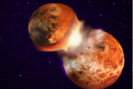 When young planets collide.
