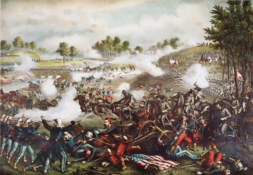 Artist's depiction of the First Battle of Bull Run