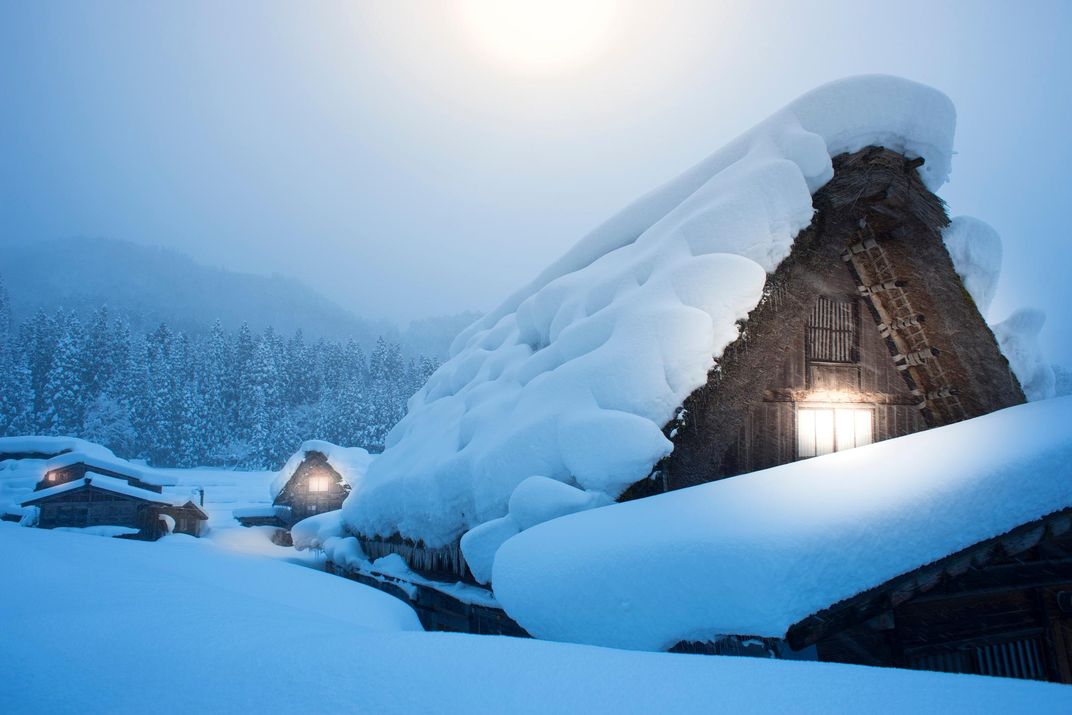 Shirakawago with heavy snowfall