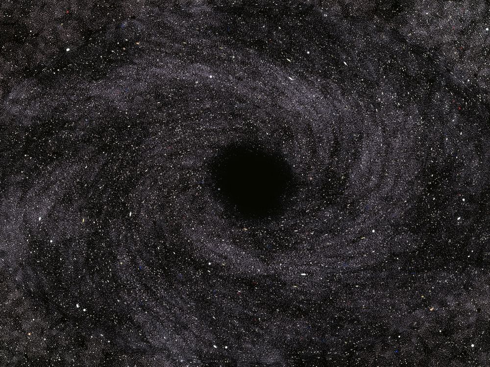 artistic rendering of a black hole
