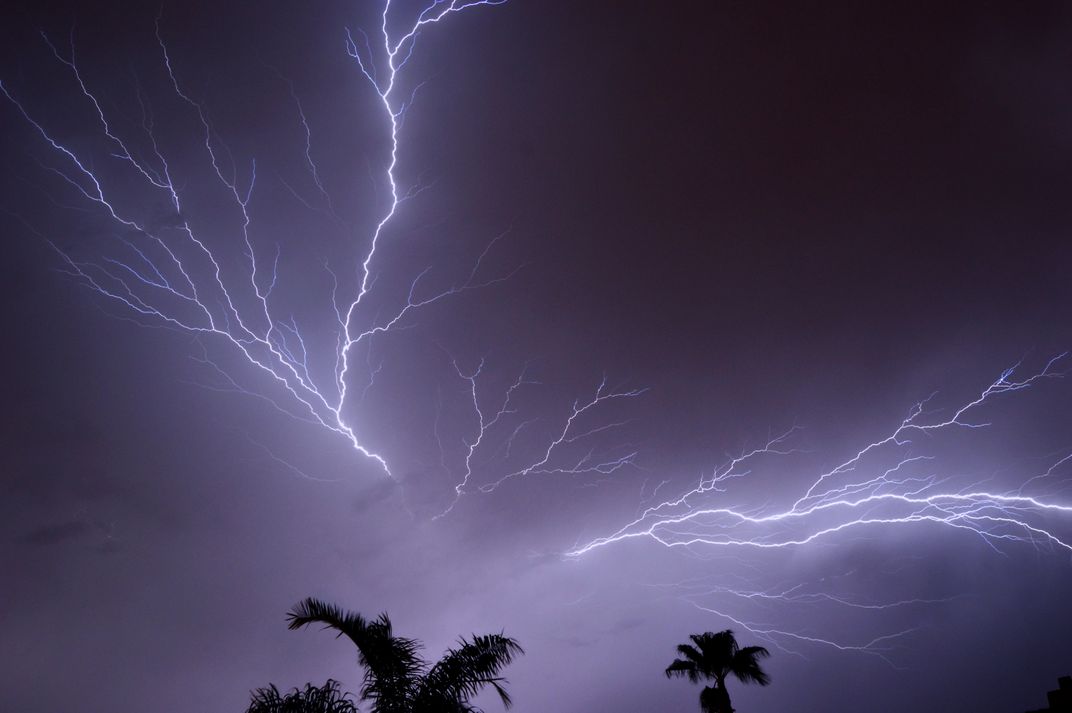 An Arizona lightning storm, photo taken in my backyard. | Smithsonian Photo  Contest | Smithsonian Magazine