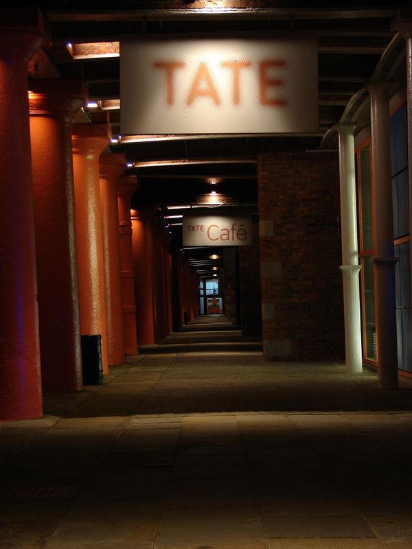 Tate museum Liverpool England at night thumbnail