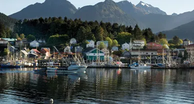 On Baranof Island, the town of Sitka (its harbor, set against a backdrop of the Coast Mountains) is reachable only by boat or plane. Says local artist Teri Rofkar: "Our isolation&mdash;it's a gift"