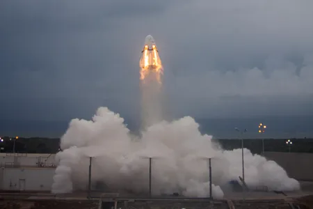 A prototype of the SpaceX Crew Dragon capsule successfully completed a pad abort test in 2015. Its high-thrust engines can push the spacecraft and crew to safety.