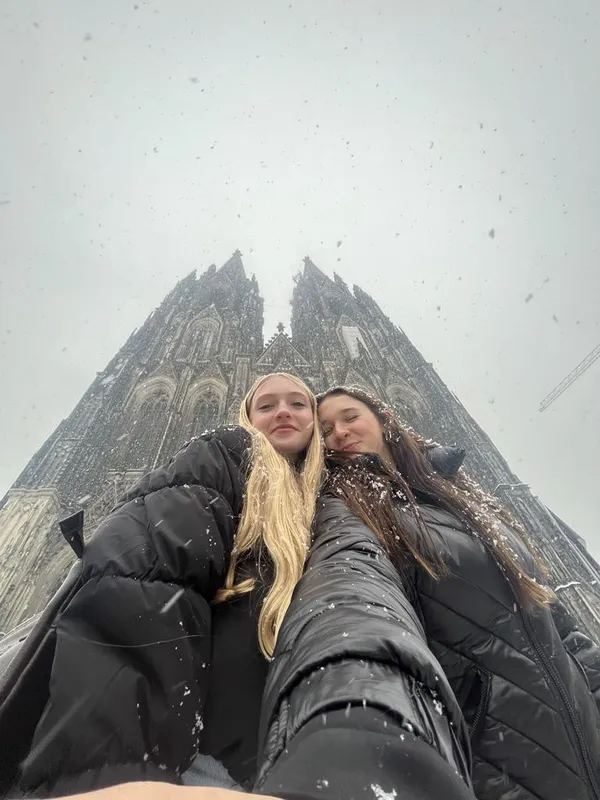 Under the Cologne Cathedral in a Snow Storm. thumbnail