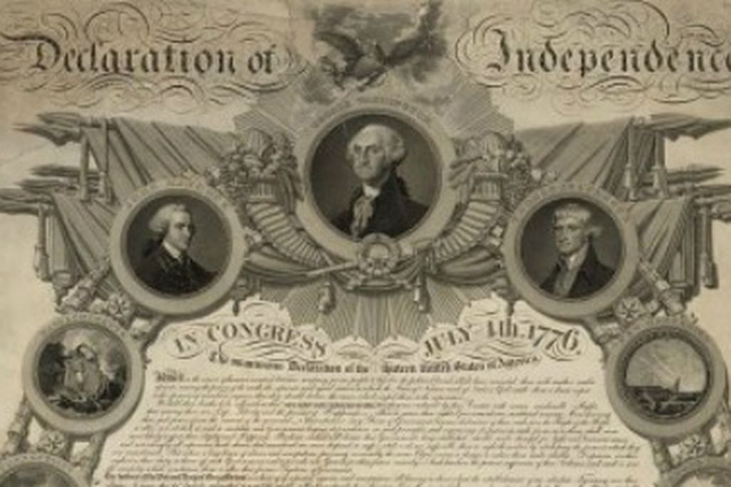 An ornamental copy of the Declaration of Independence
