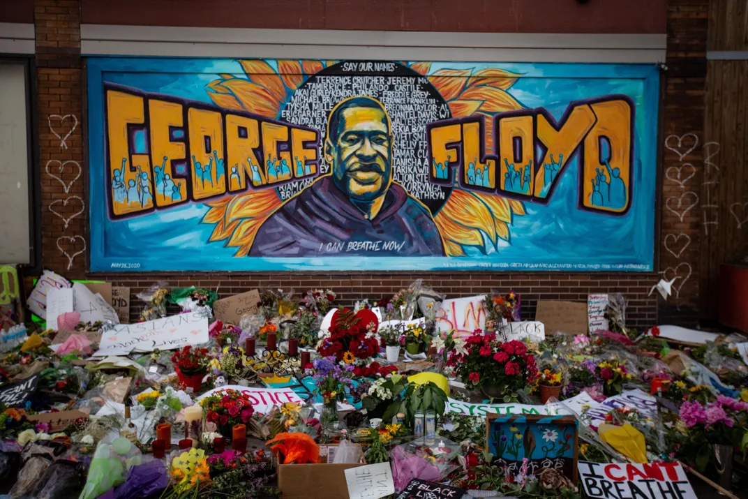 Makeshift memorial outside Cup Foods