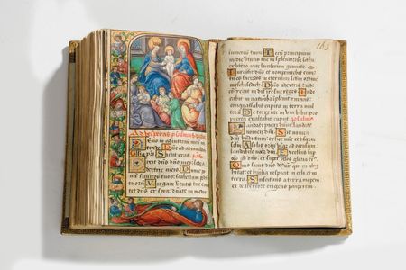 The prayer book is written in Latin and French and features 40 miniature illustrations.