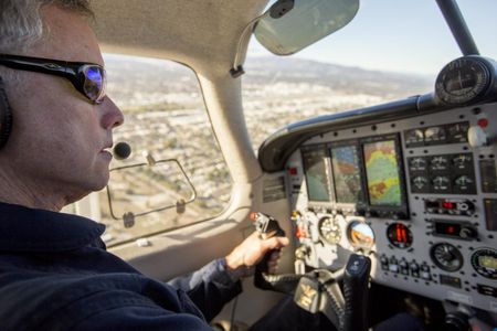 Stephen Conley flies over Aliso Canyon to take measurements of methane spewing from the natural gas storage facility in Southern California in January 2016.