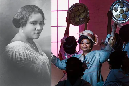 Left: Walker in 1912; Right: Octavia Spencer as the inspiring businesswoman in the Netflix series “Self Made,” which debuts this month.