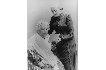 The roots of the women's suffrage movement can be located here: in Seneca Falls, the home of Elizabeth Cady Stanton (seated, with Susan B. Anthony) is a historic landmark. Of the right to vote, Stanton declared: "Have it we must."