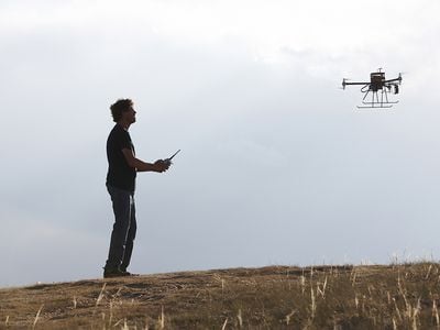 The author flies his homebuilt UAV, the Kestrel-6.