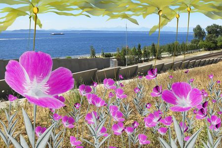 These flowers may look beautiful, but in the imagination of Tamiko Thiel, they've turned hostile due to climate change. 