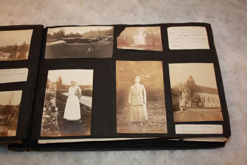 a photo album of American nurses in France during WWI