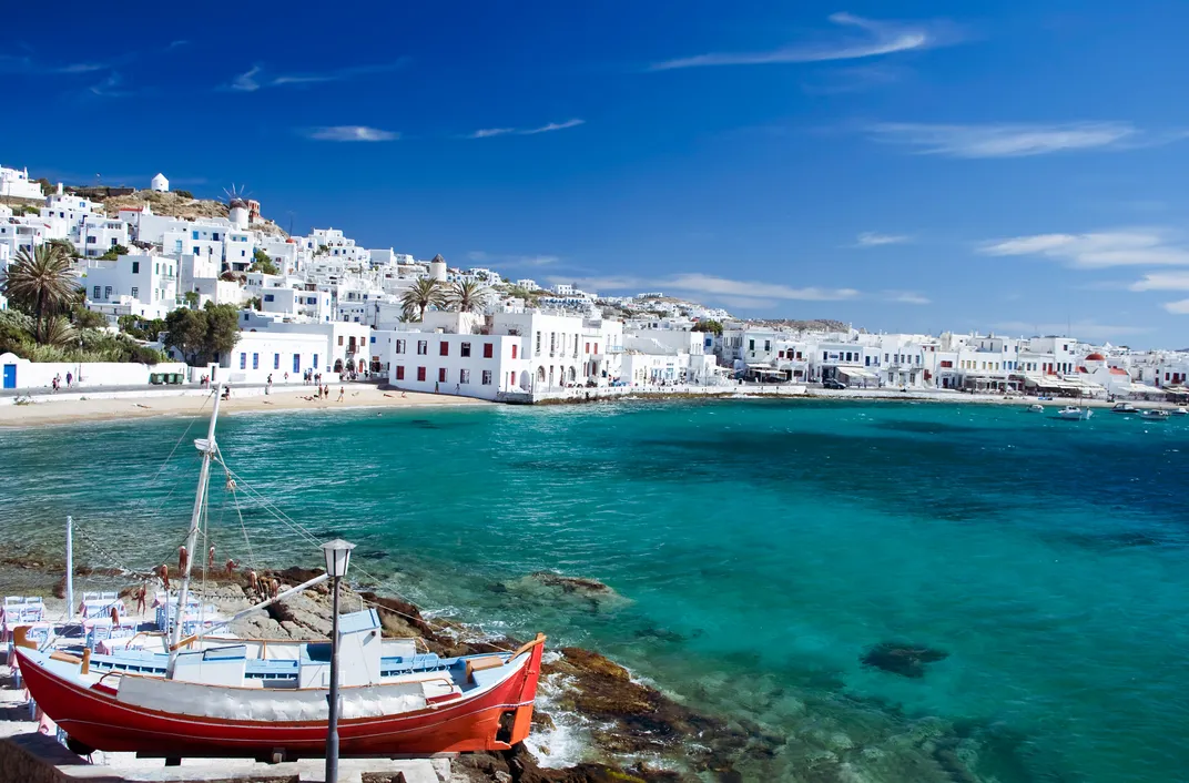 The port area on Mykonos