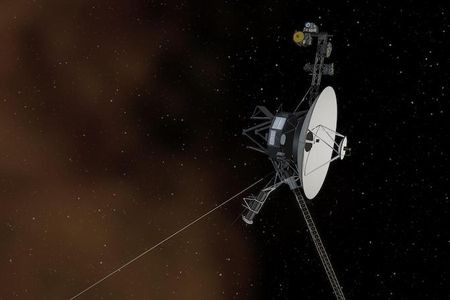 An artist&#39;s depiction of one of NASA&#39;s Voyager spacecraft entering interstellar space.