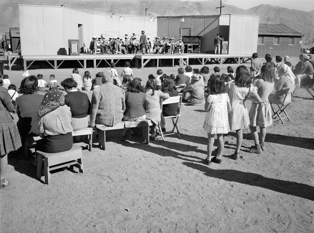 band concert at Manzanar Relocation Center in 1943